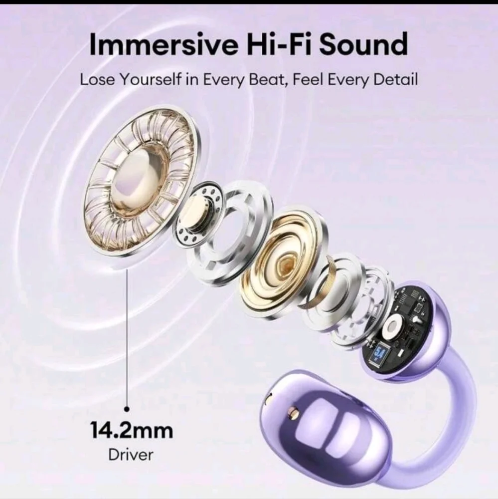 Purple Earphones with Butterfly Accessories